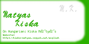 matyas kiska business card